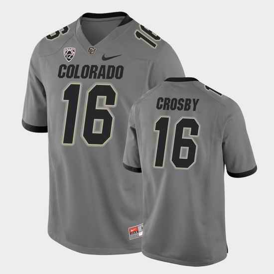 Men Colorado Buffaloes Mason Crosby College Football Gray Alternate Game Jersey